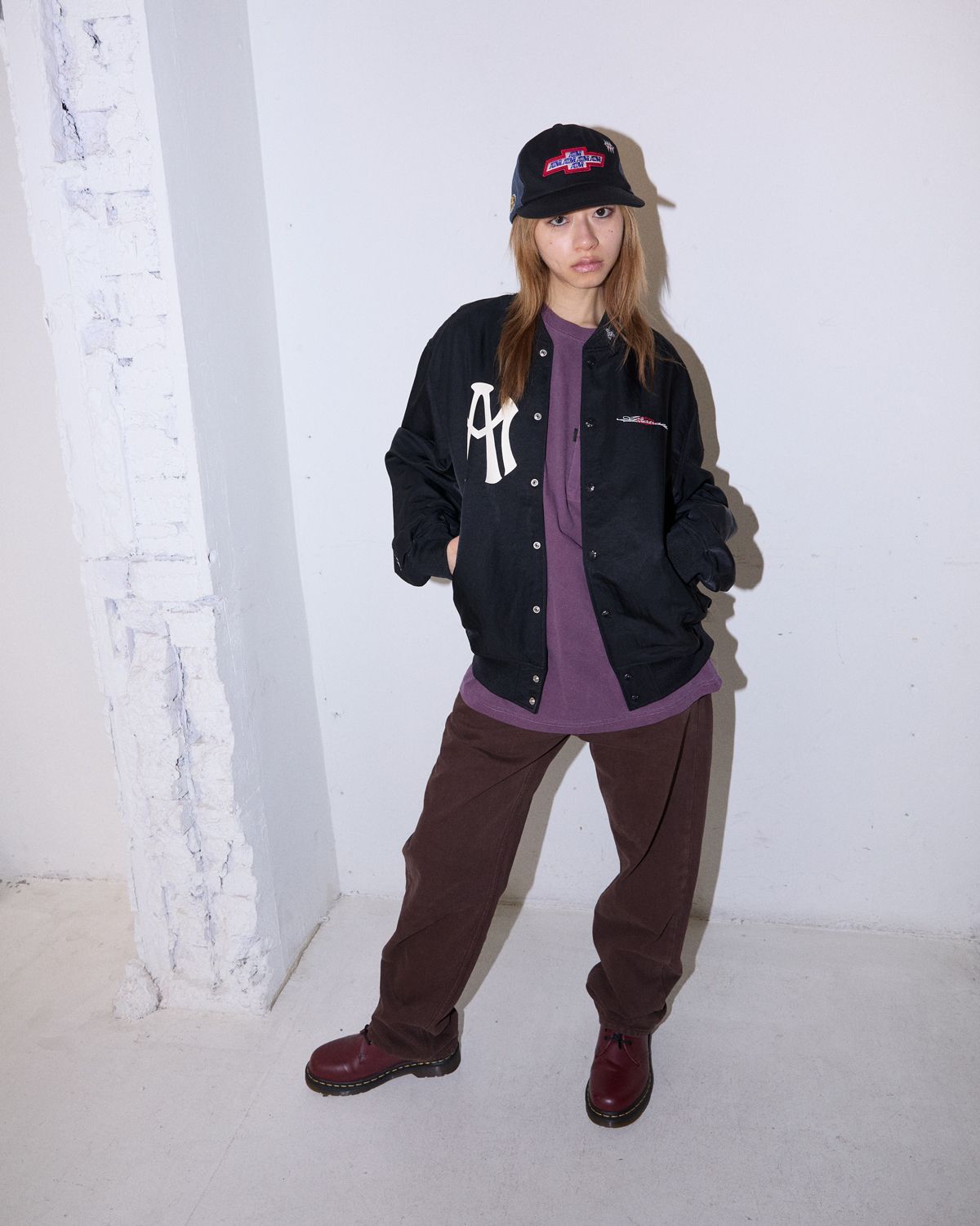 애프터매스(AFTERMATH) ATM LOGO VARSITY JACKET (BLACK)