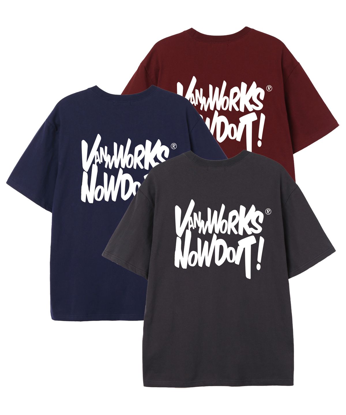 밴웍스(VANNWORKS) NOW DOIT 오버핏 반팔 티셔츠 (VS0119) 차콜