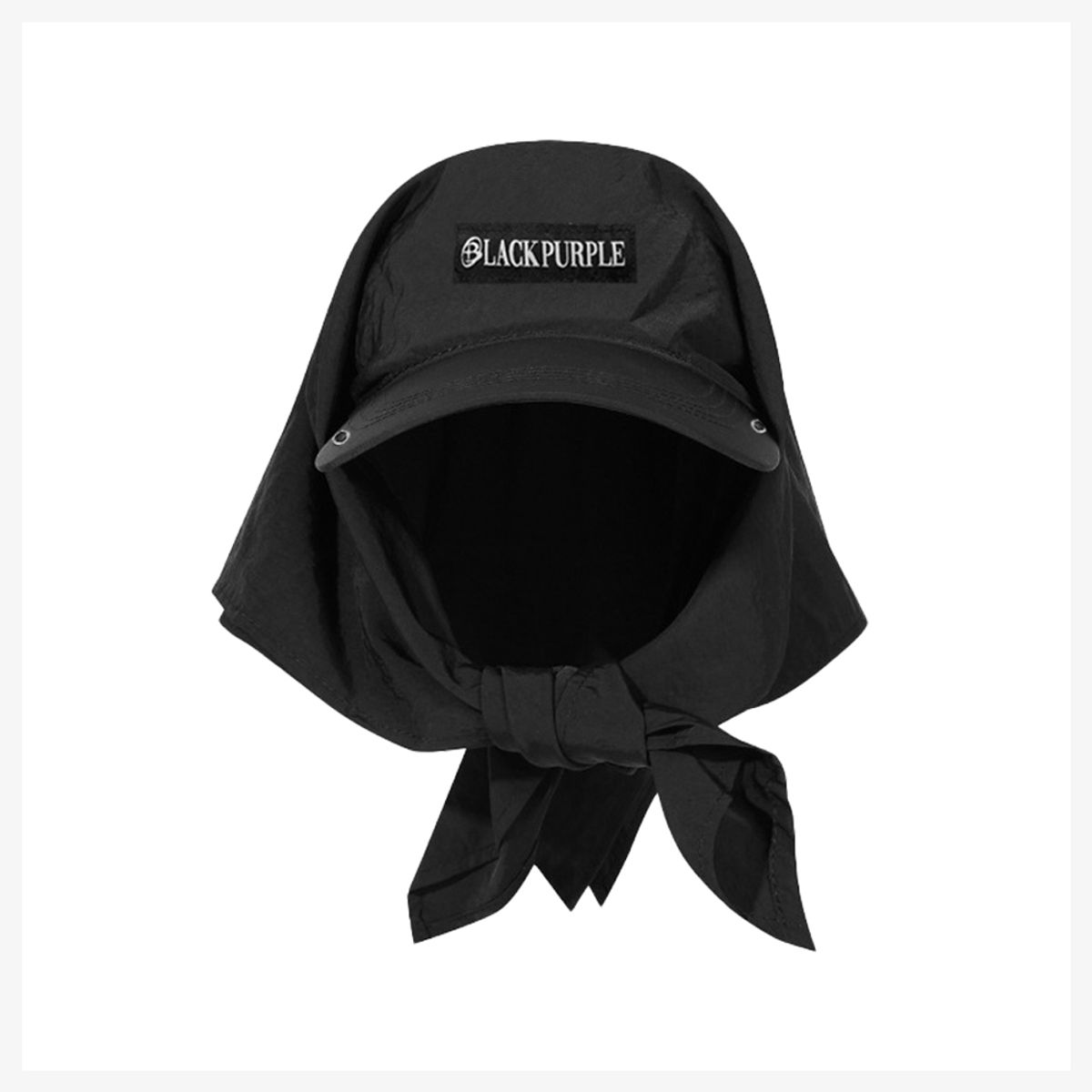 블랙 퍼플(BLACK PURPLE) 후드 쉐이드 반다나 캡 Hooded Shade Bandana Cap_BLACK