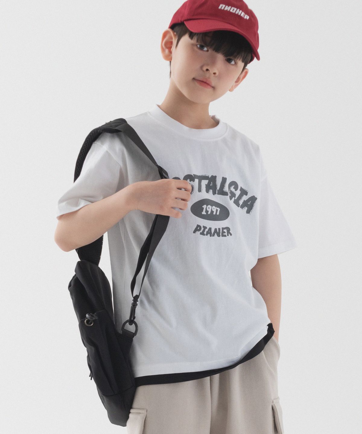 피아네르 키즈(PIANER KIDS) 노스텔지아 오버핏 반팔 (화이트)