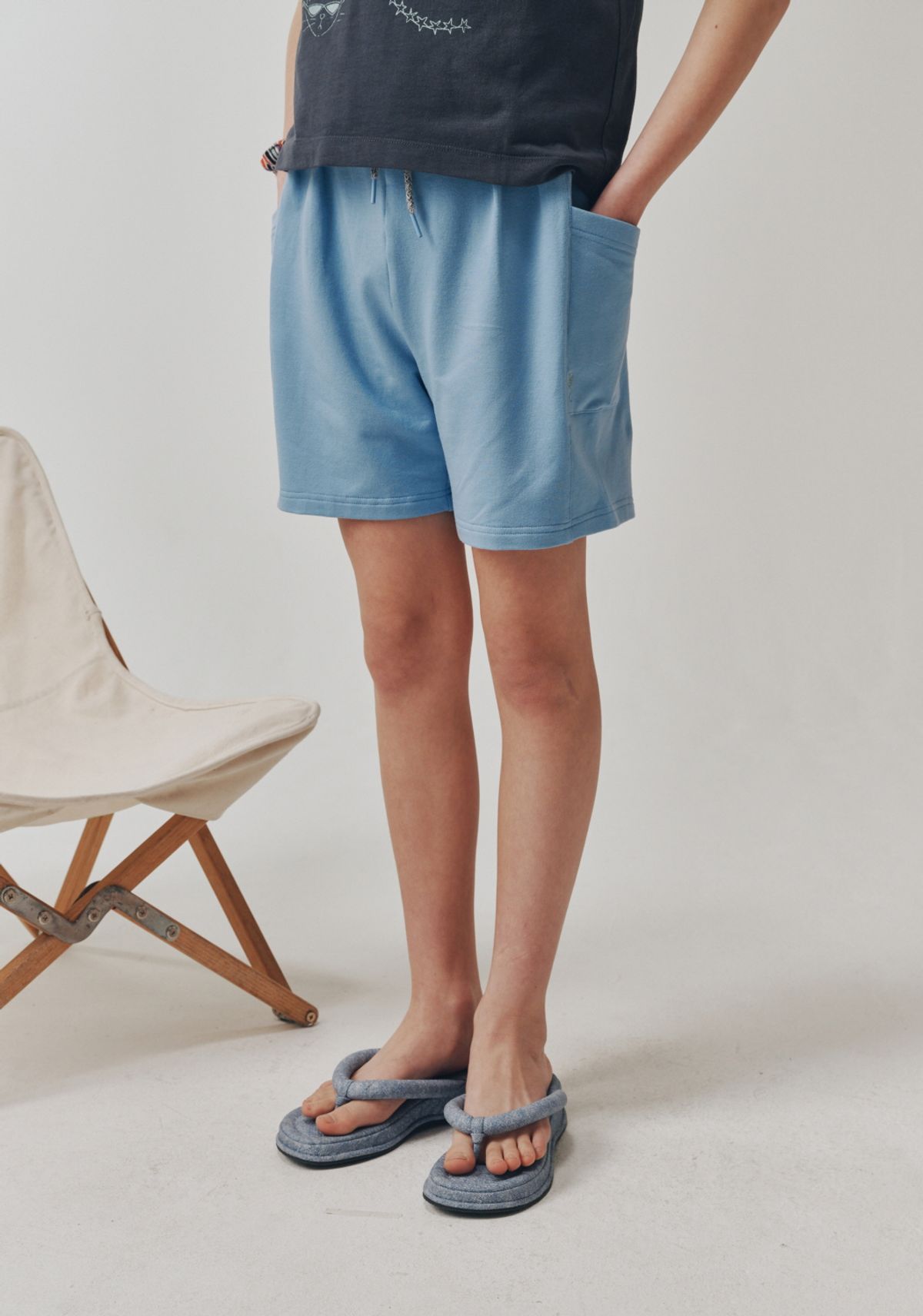 블루테일(BLUETAIL) AZB8PT02SB 스카이 블루 버뮤다 저지 팬츠