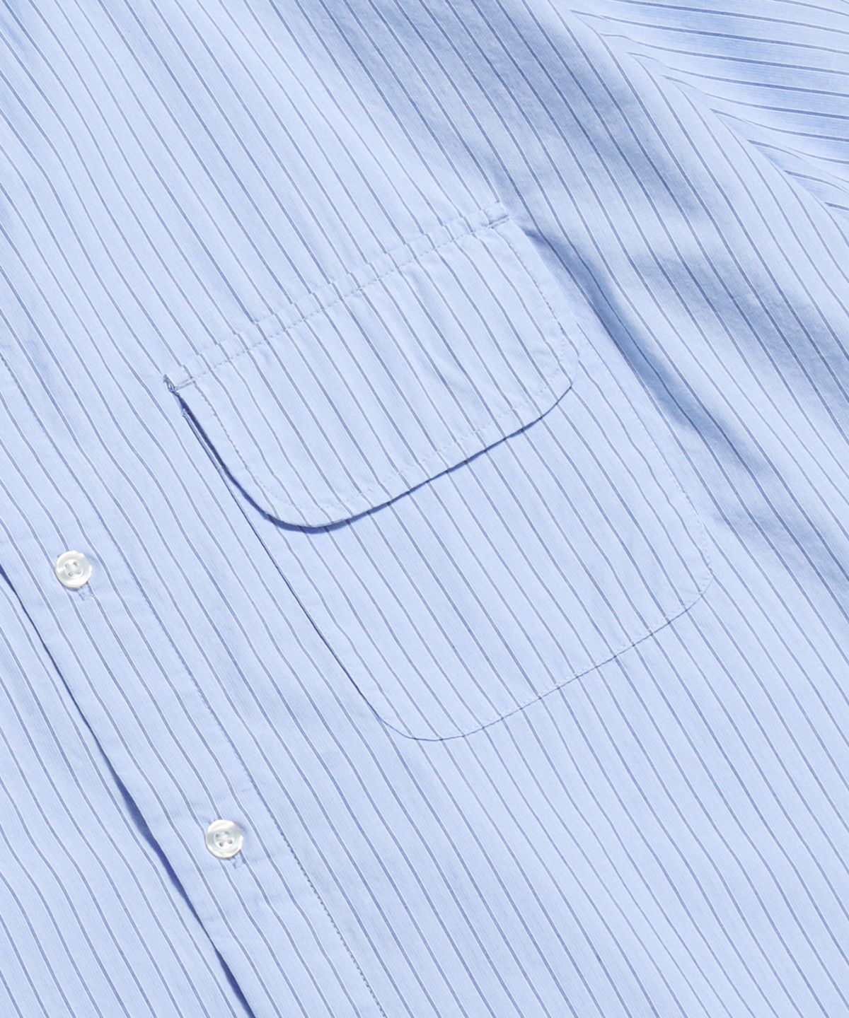에스피오나지(ESPIONAGE) Vintage Stripe Flap Pocket S/S Shirt Light Blue