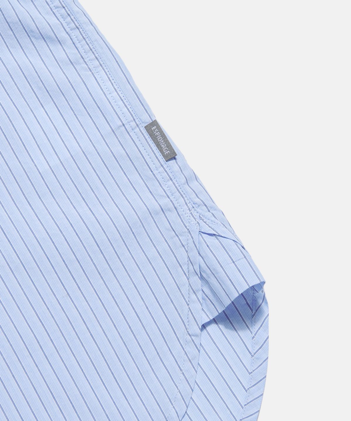 에스피오나지(ESPIONAGE) Vintage Stripe Flap Pocket S/S Shirt Light Blue