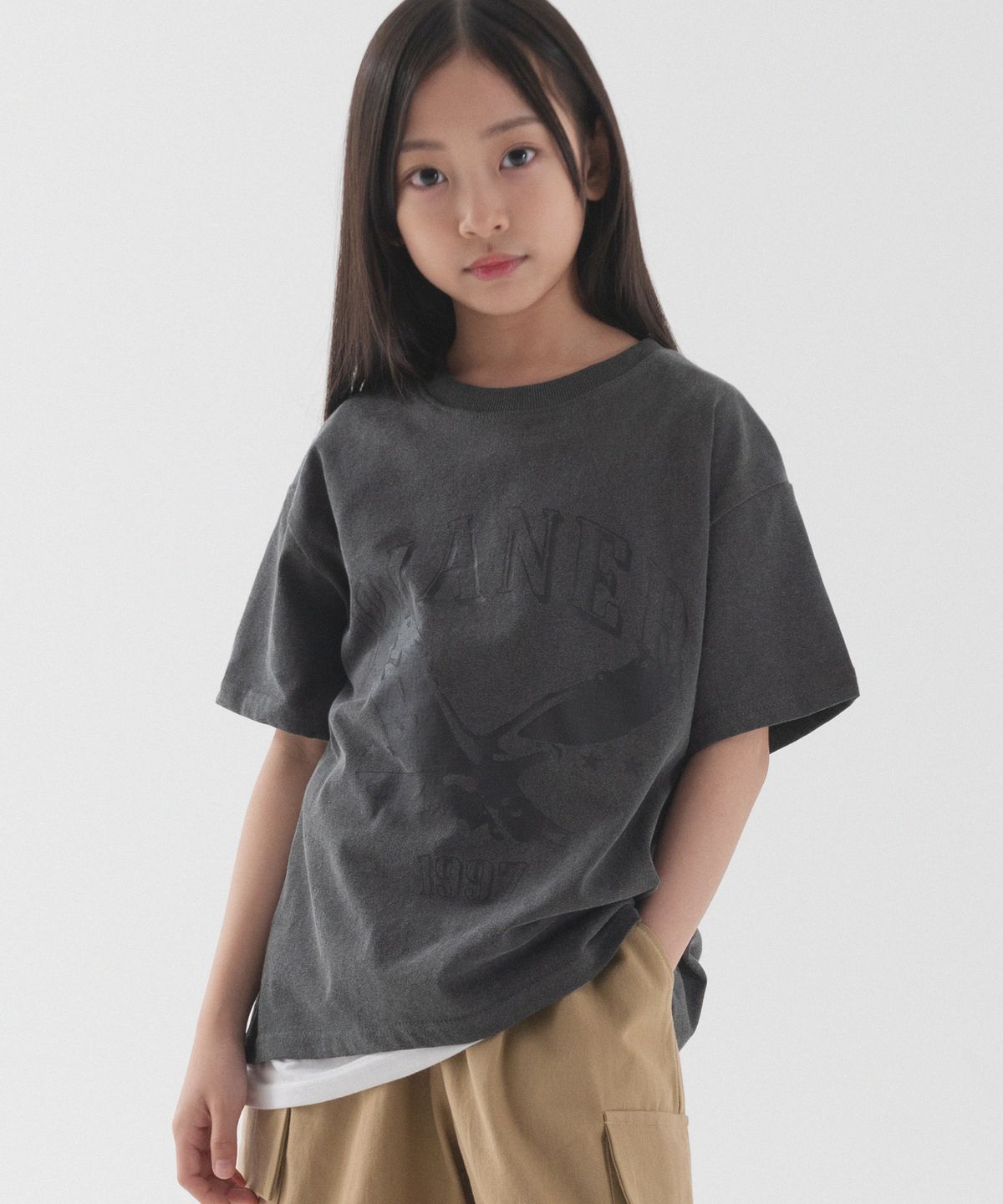 피아네르 키즈(PIANER KIDS) [2 PACK] 이글 피그먼트 오버핏 반팔 (3color)