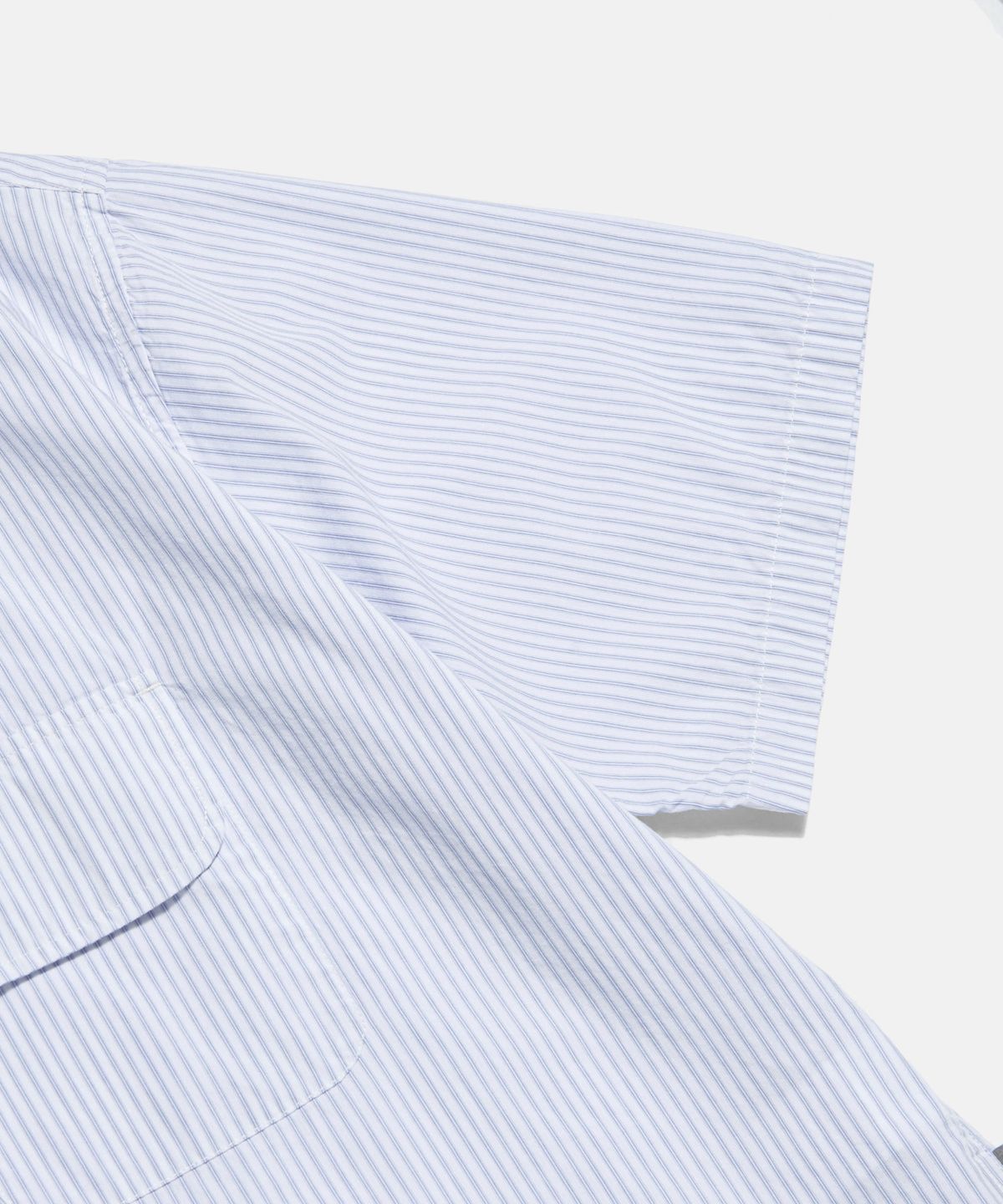 에스피오나지(ESPIONAGE) Vintage Stripe Flap Pocket S/S Shirt White