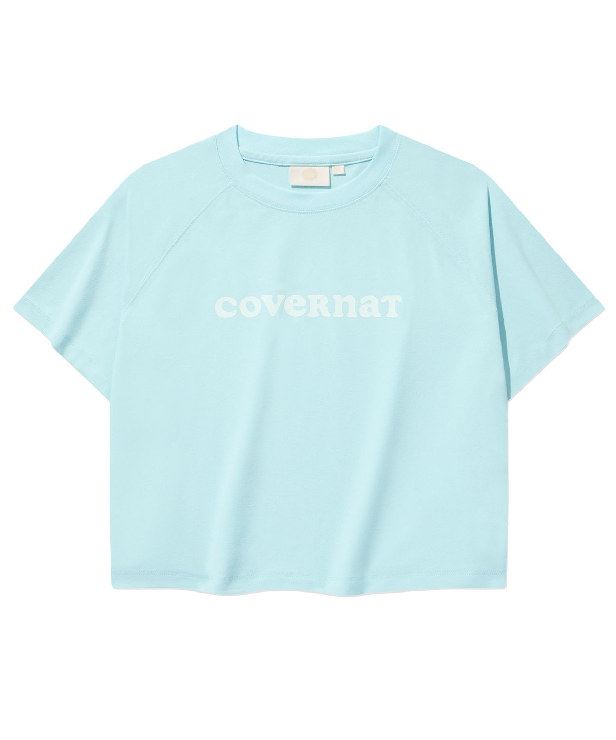 커버낫 우먼(COVERNAT WOMAN) 우먼 아이스 스트링 크롭 반팔티 Sky Blue