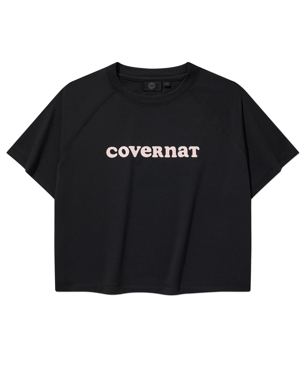 커버낫 우먼(COVERNAT WOMAN) 우먼 아이스 스트링 크롭 반팔티 Black