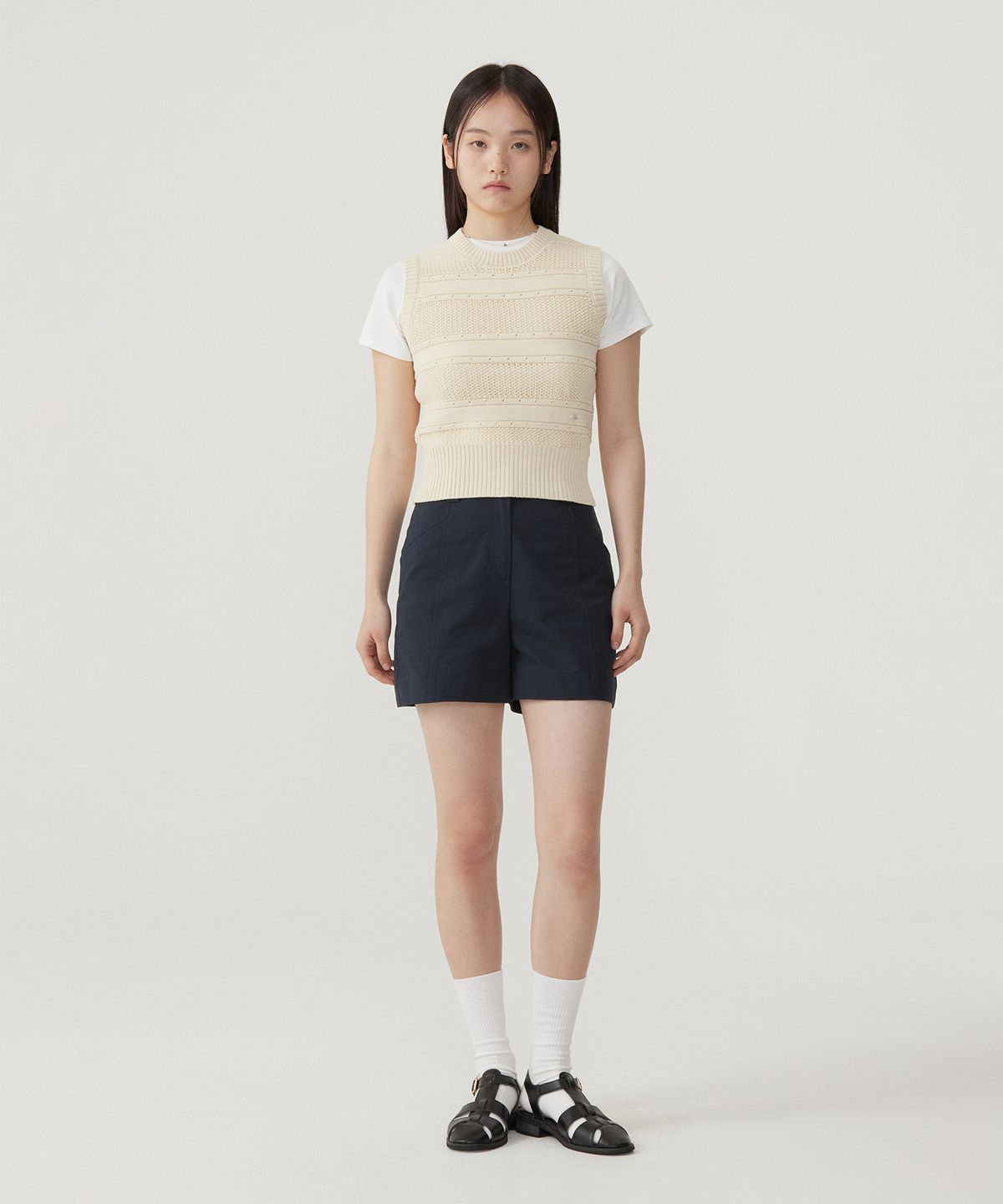 커버낫 우먼(COVERNAT WOMAN) 우먼 스카시 니트 베스트 Butter