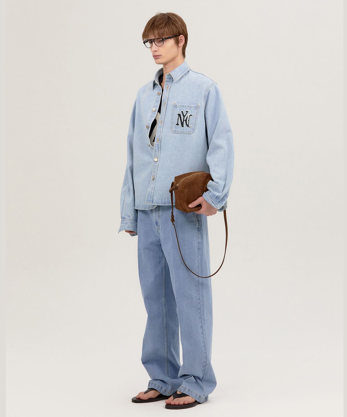 노앙(NOHANT) NYC WASHED DENIM SHIRKET LIGHT BLUE