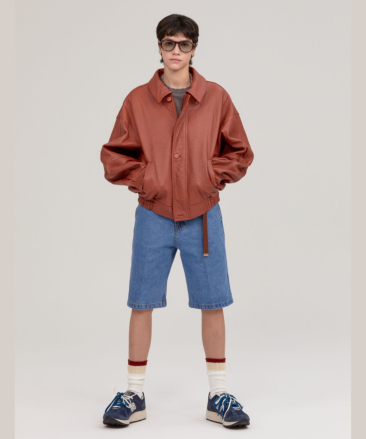 노앙(NOHANT) NYC DENIM SHORTS MID BLUE