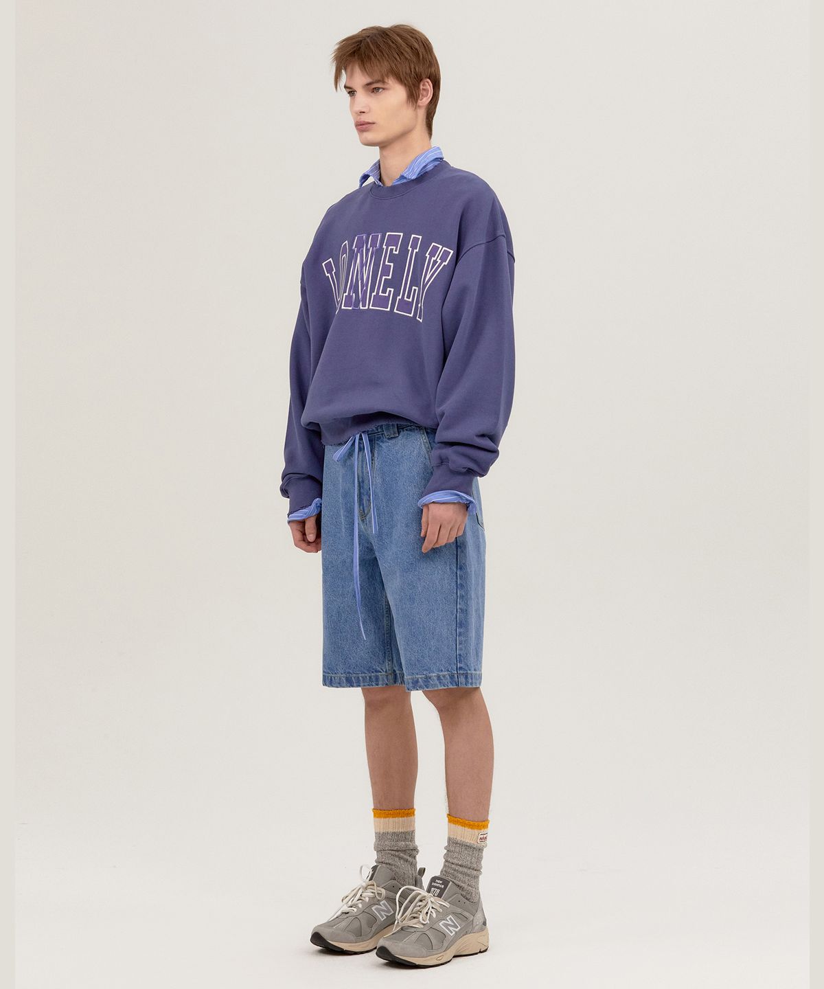 노앙(NOHANT) NYC DENIM SHORTS MID BLUE