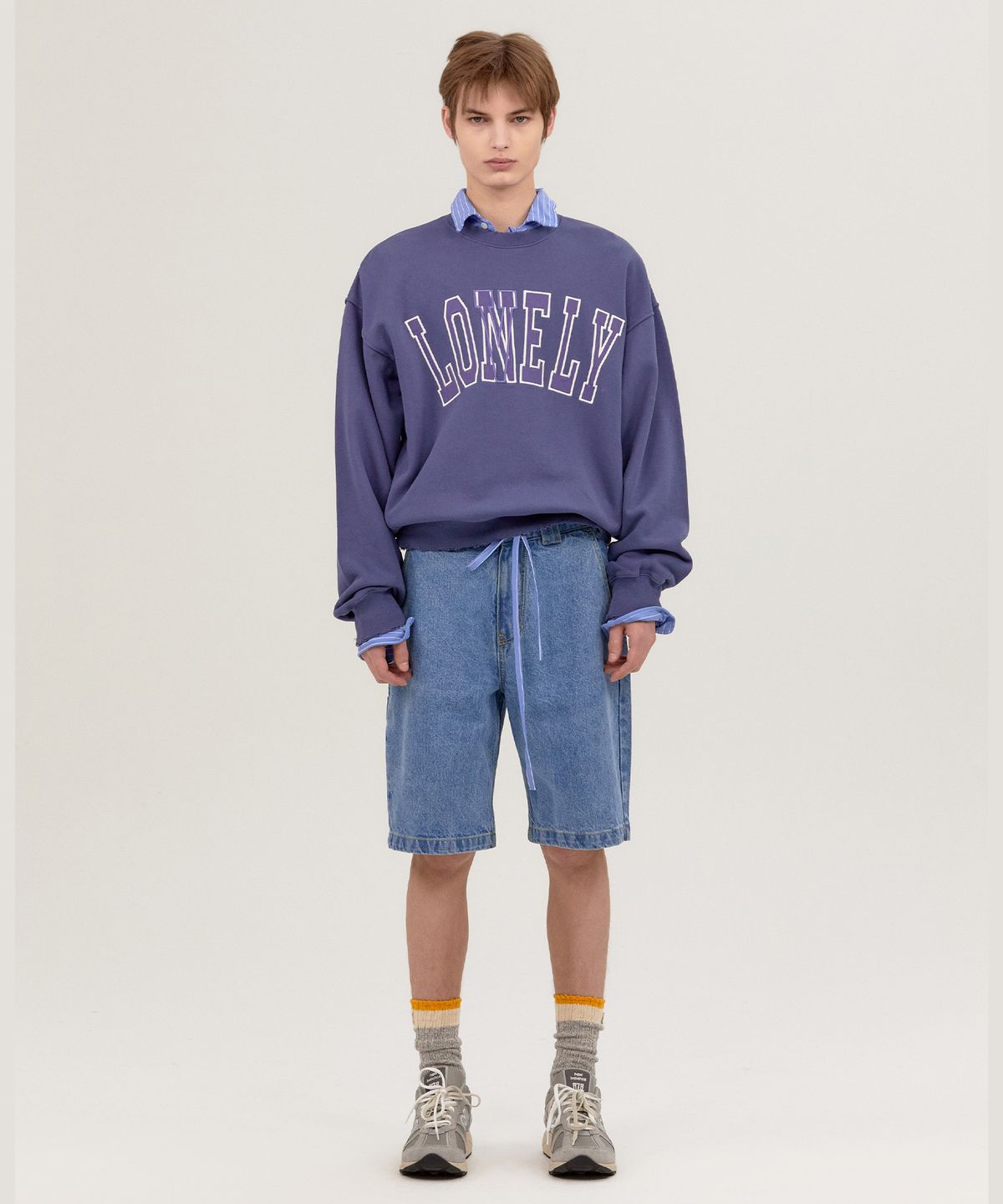 노앙(NOHANT) NYC DENIM SHORTS MID BLUE