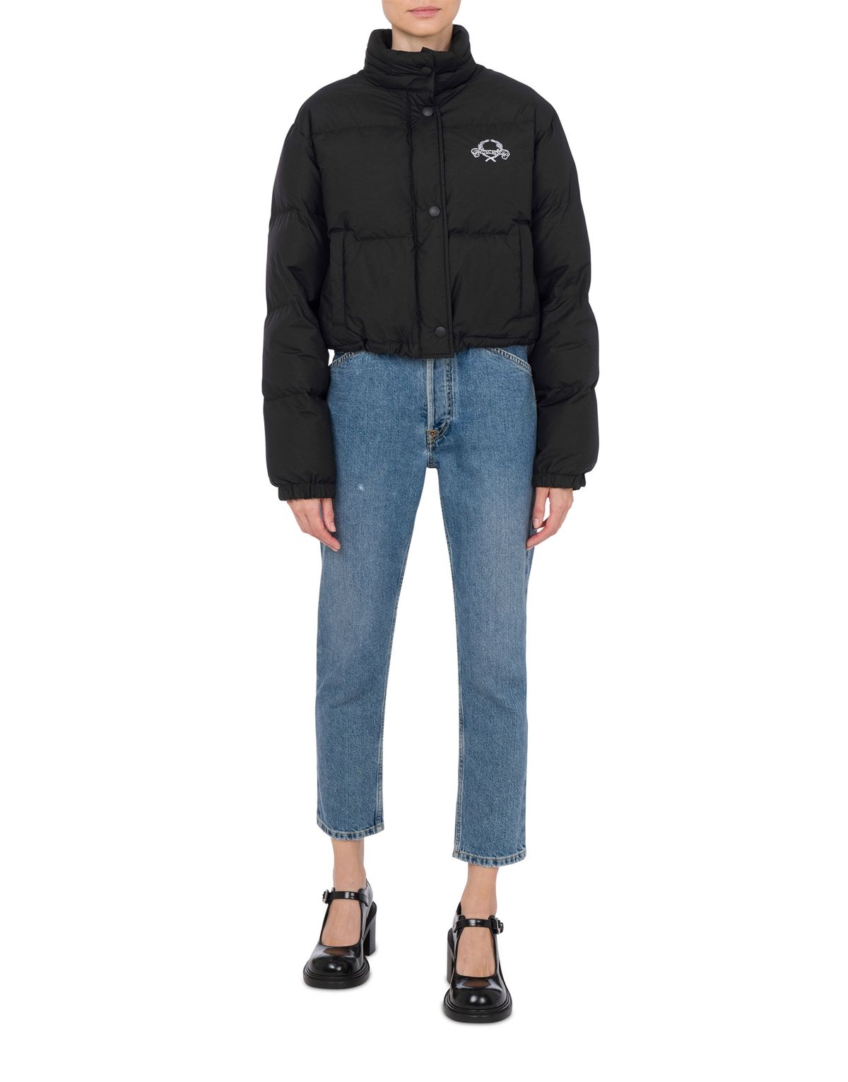 모스키노(MOSCHINO) 월계관 로고 라이트웨이트 나일론 자켓