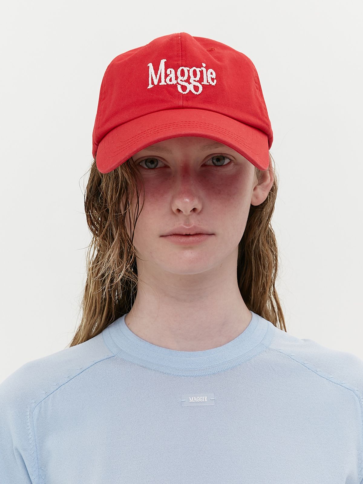 매기(MAGGIE) Maggie Logo Ball cap (Red)