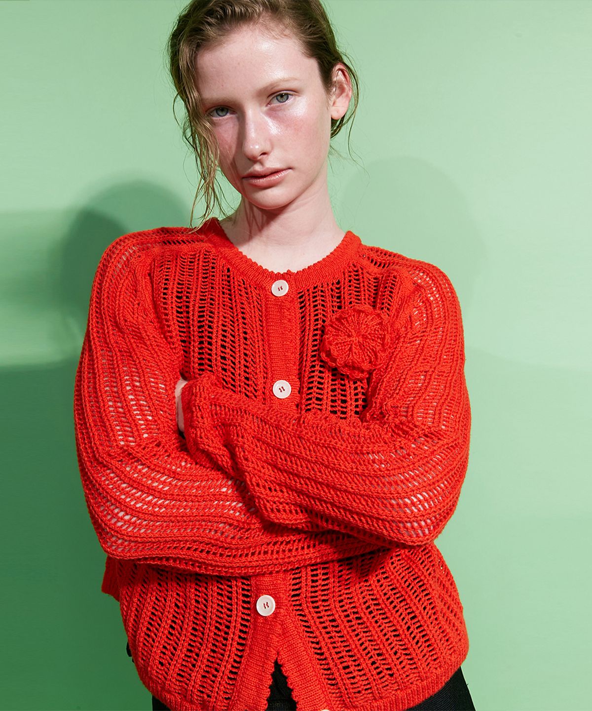 매기(MAGGIE) Crochet  Jacket (Red)
