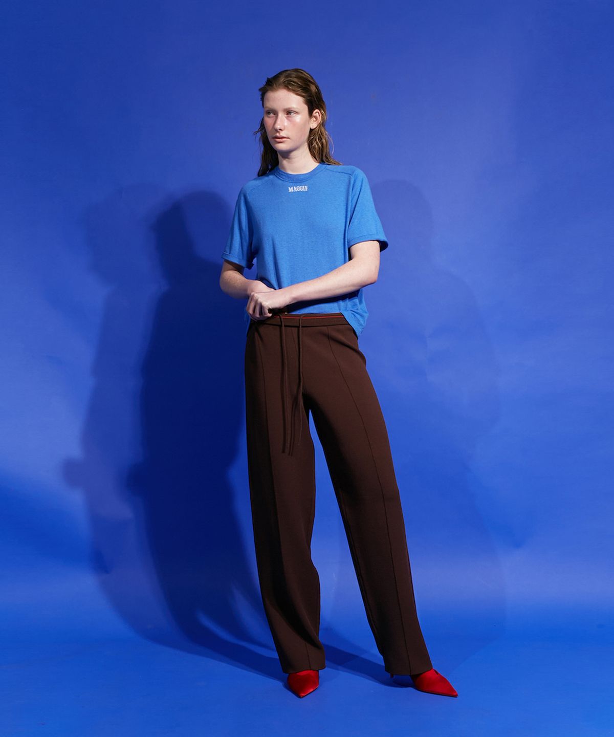 매기(MAGGIE) Linen Logo pullover (Blue)