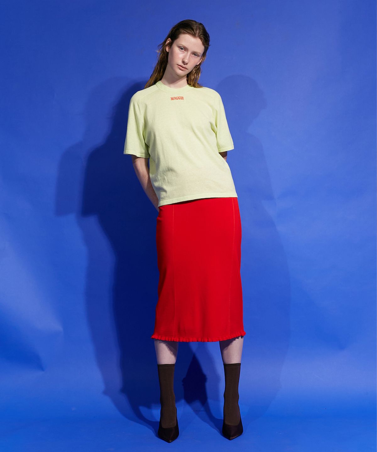 매기(MAGGIE) Linen Logo pullover (L.Green)