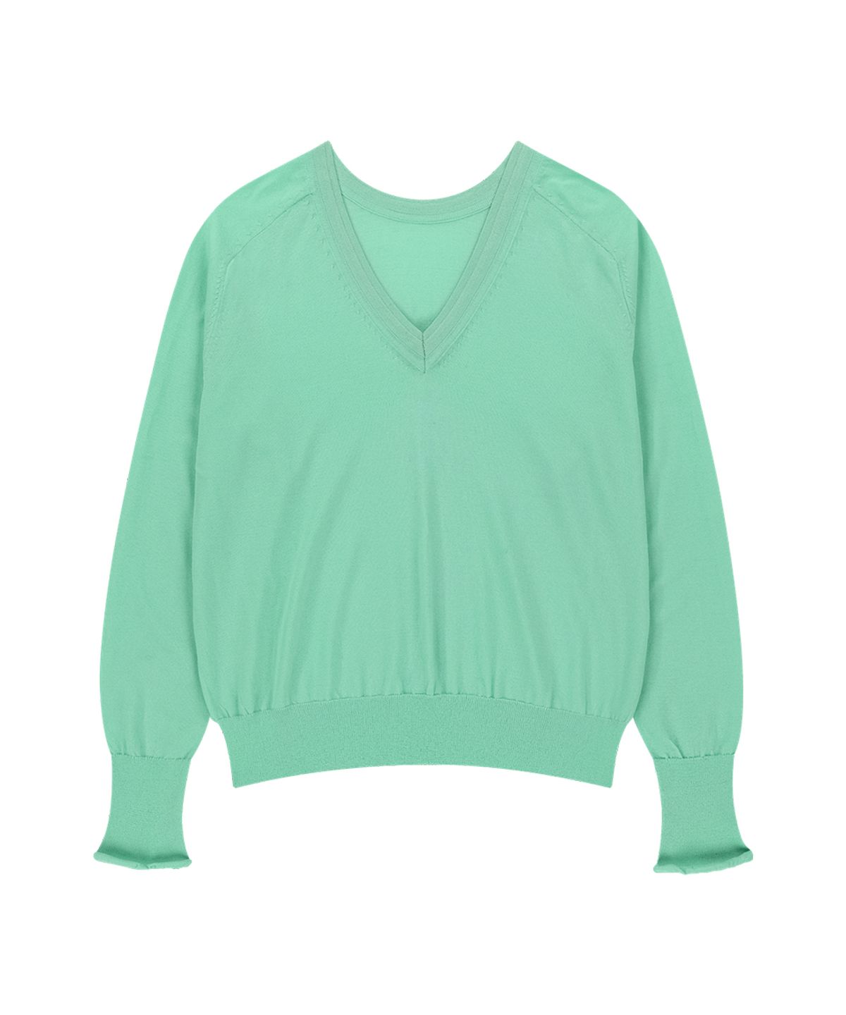 매기(MAGGIE) Shiny V-neck Pullover (Mint)