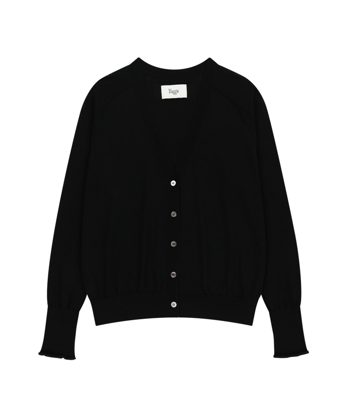 매기(MAGGIE) Shiny Cardigan (Black)