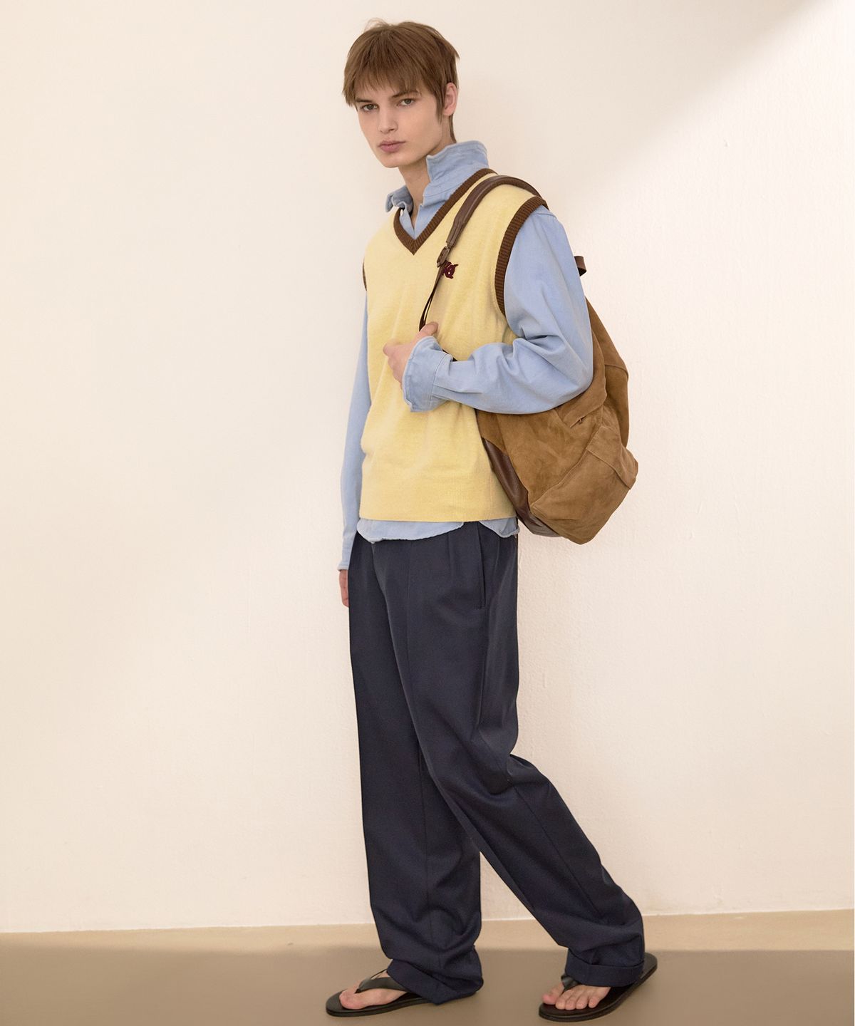 노앙(NOHANT) NYC CASHMERE BLENDED KNIT VEST YELLOW