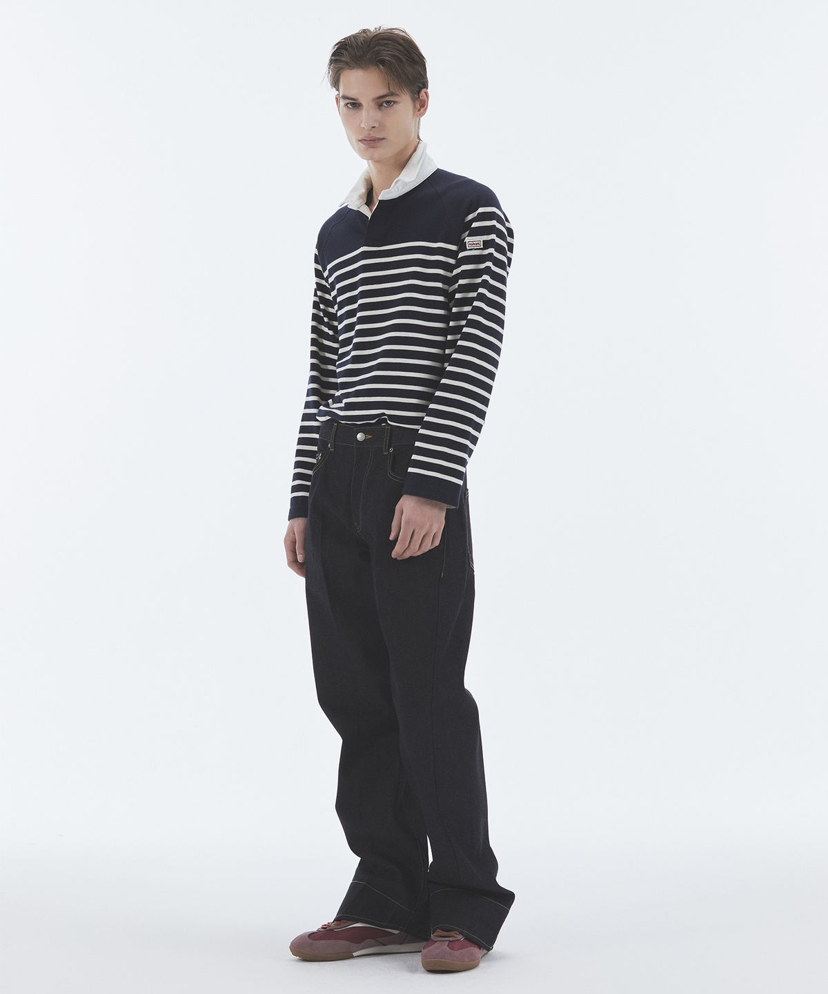 노앙(NOHANT) WIRE STRIPE RUGBY LONG SLEEVE T-SHIRT NAVY