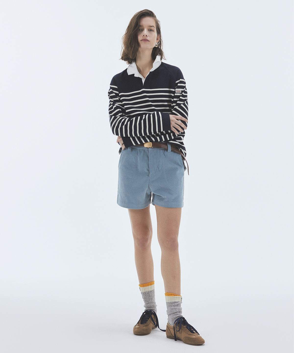 노앙(NOHANT) WIRE STRIPE RUGBY LONG SLEEVE T-SHIRT NAVY