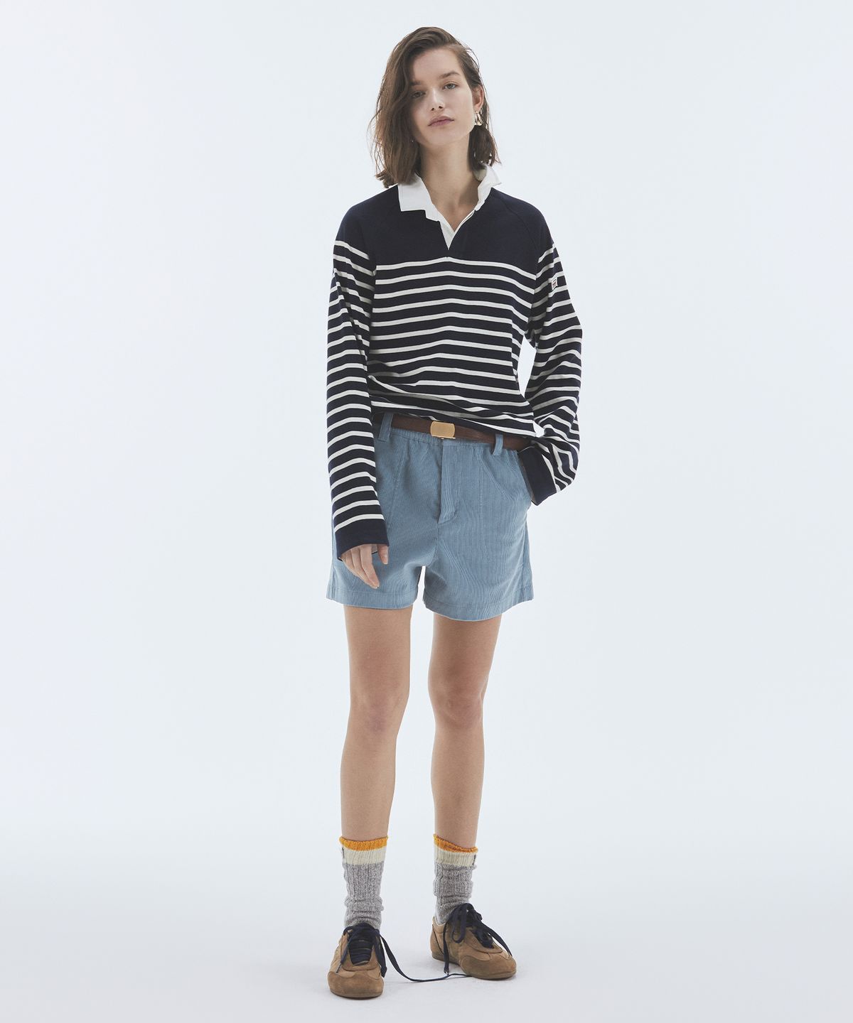 노앙(NOHANT) WIRE STRIPE RUGBY LONG SLEEVE T-SHIRT NAVY