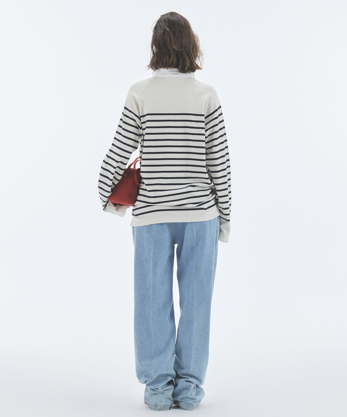 노앙(NOHANT) WIRE STRIPE RUGBY LONG SLEEVE T-SHIRT IVORY