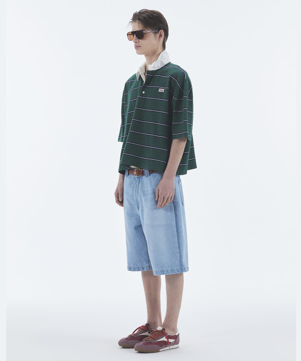노앙(NOHANT) WIRE STRIPE RUGBY SHORT SLEEVE T-SHIRT GREEN