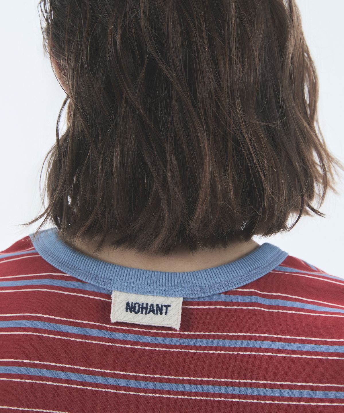 노앙(NOHANT) STRIPE CROP SHORT SLEEVE T-SHIRT RED