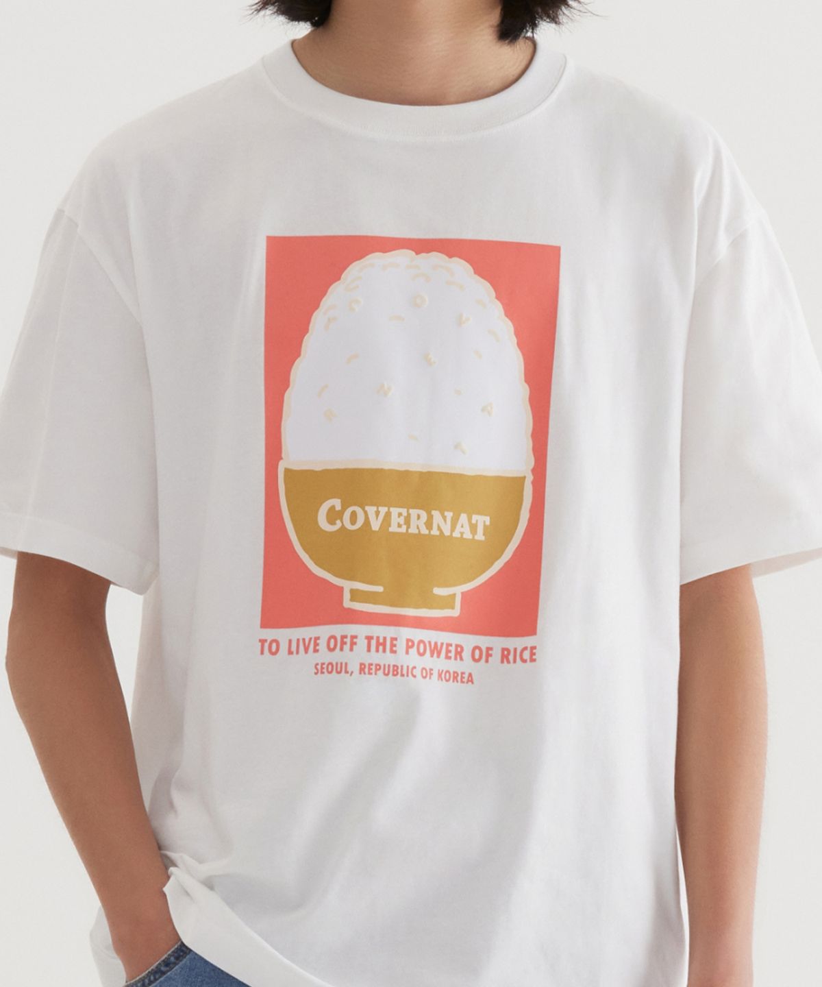커버낫(COVERNAT) 라이스 티셔츠 White