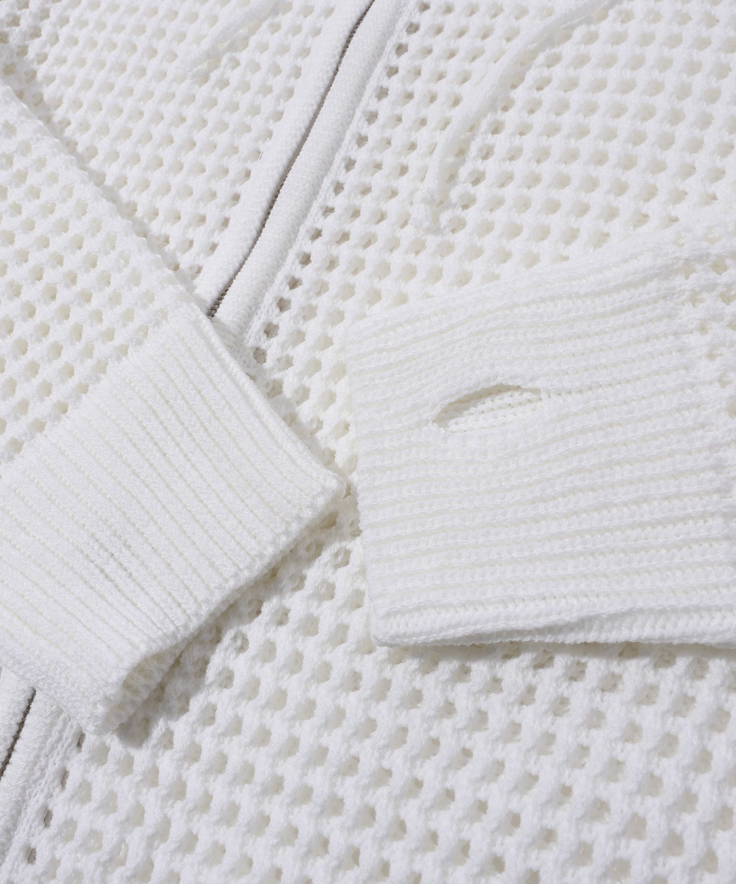 MUSINSA | GHOST REPUBLIC Punching Mesh Hooded Zip-up Knit