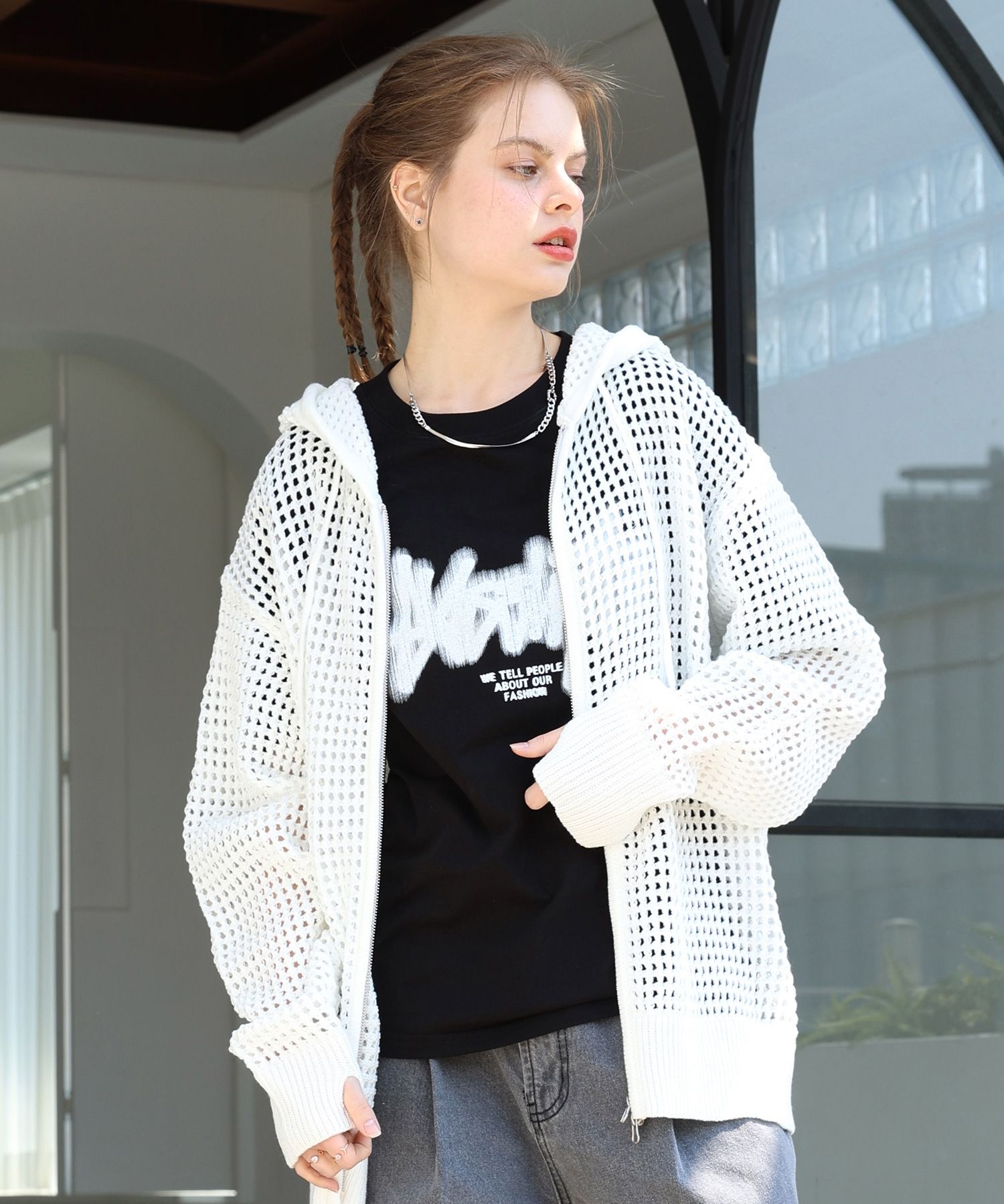 ト セール おすすめ GHOST | MUSINSA REPUBLIC Knit Zip-up Hooded Mesh Punching テープ・マスキングテープ