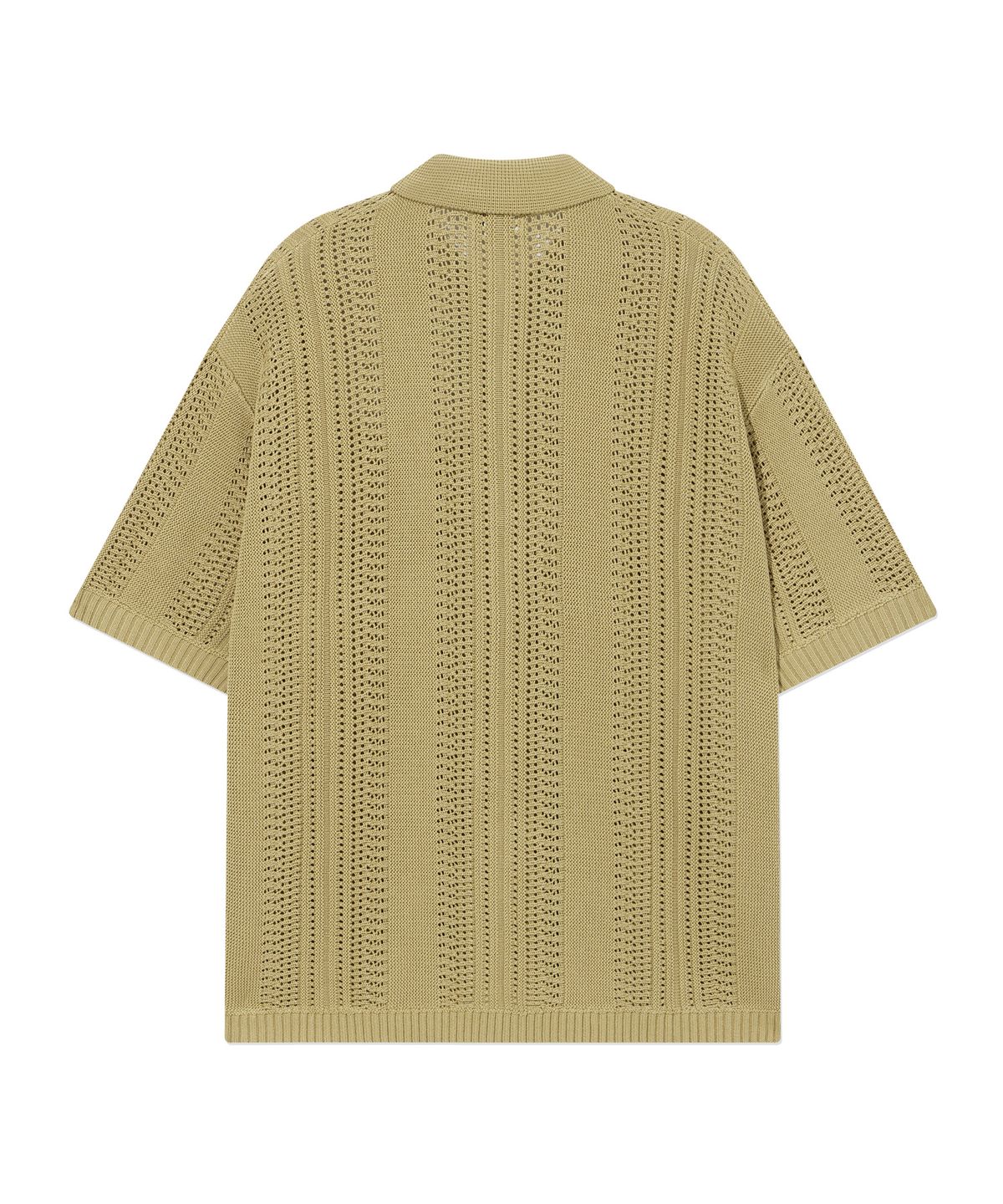 커버낫(COVERNAT) 크로셰 하프 니트 셔츠 Beige