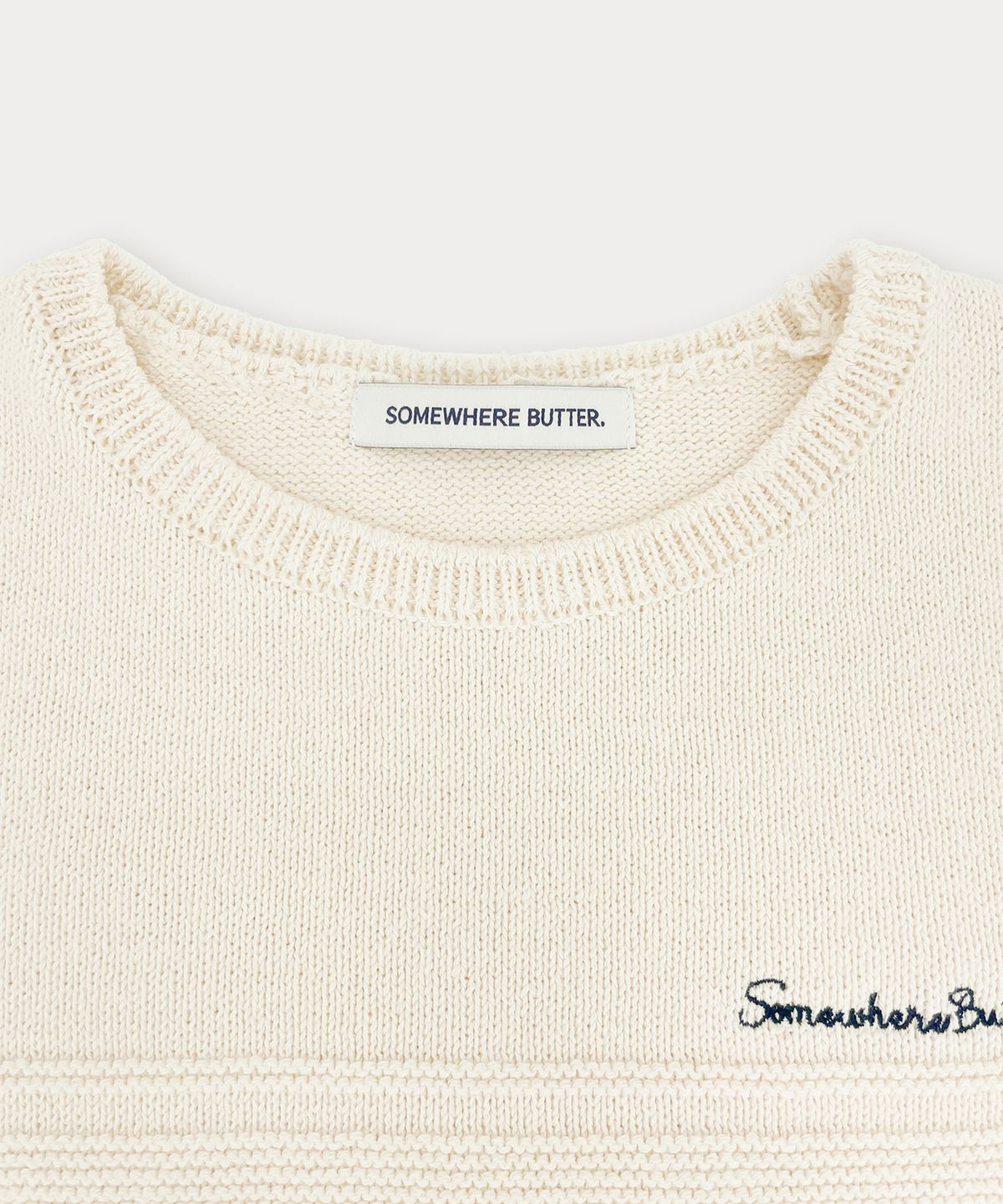 썸웨어버터(SOMEWHEREBUTTER) Coty Half Knit - Cream