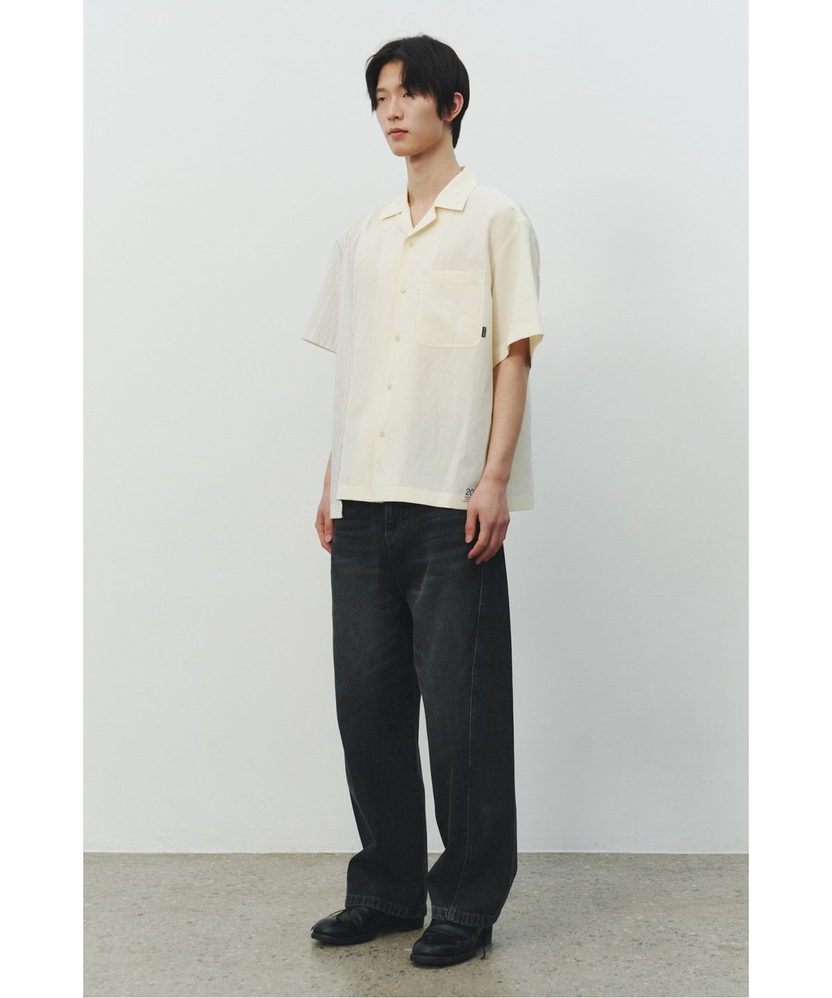 래코드(RECODE) Garment Patch Capri Shirt_RKSAM25613BEX