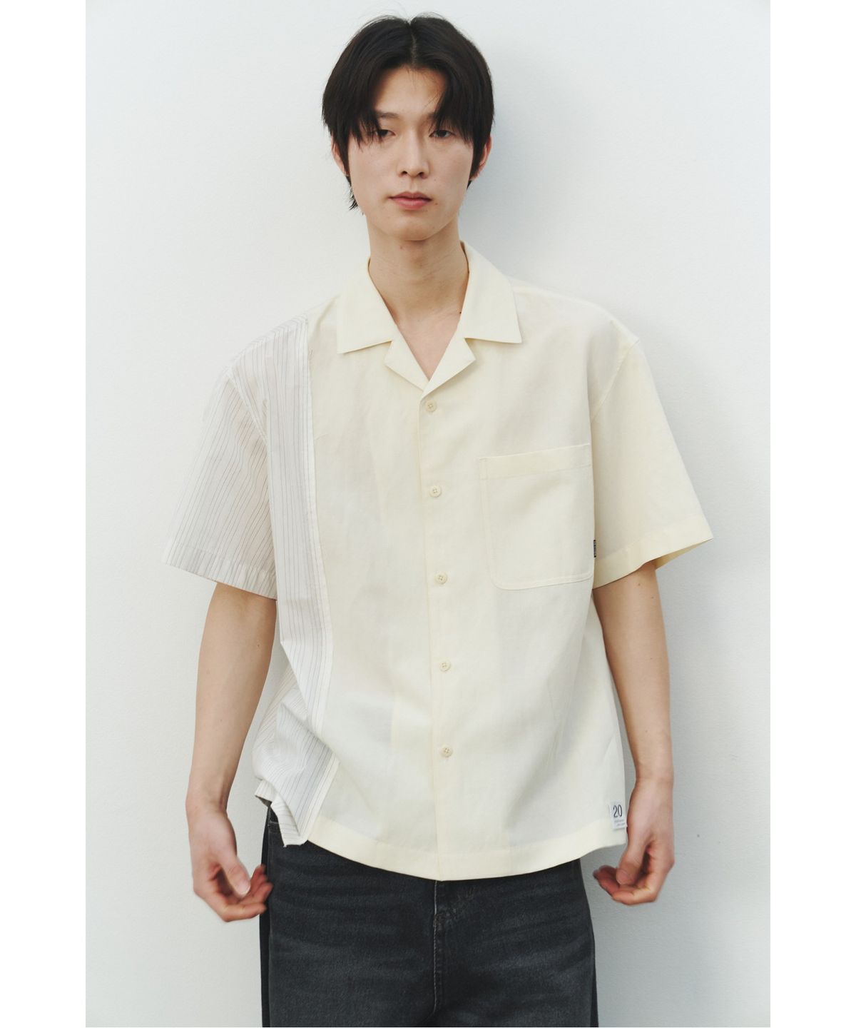 래코드(RECODE) Garment Patch Capri Shirt_RKSAM25613BEX