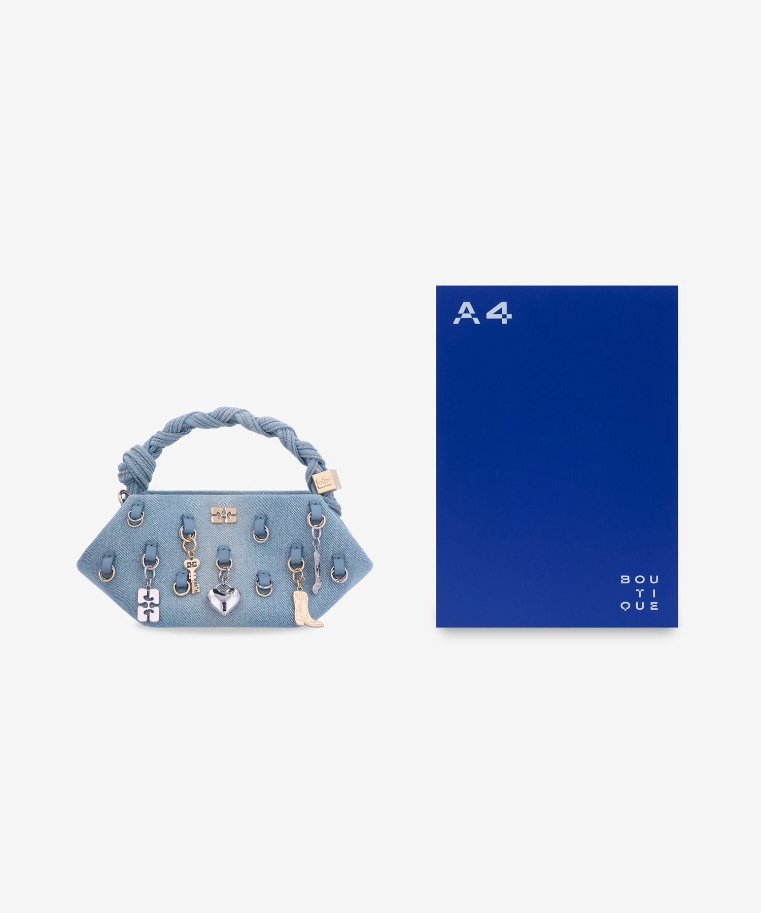 ★Ganni★ Mini Gani Boo Tote Bag Faded Denim A6512928 MUSINSA | GANNI Mini Gani Boo Tote Bag - Faded Denim / A6512928