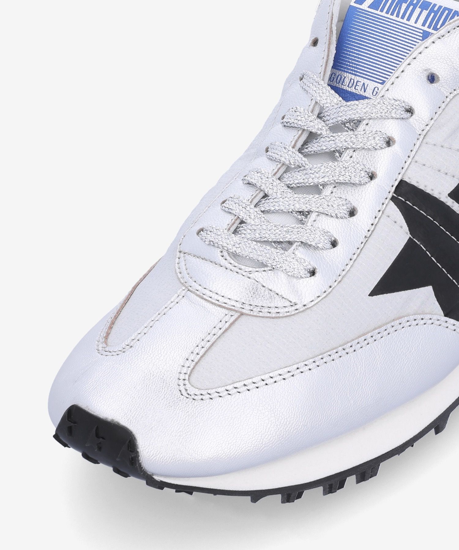 【関税込み】Golden Goose シルバー Marathon スニーカー GOLDEN GOOSE Running Marathon metallic rubber and leather
