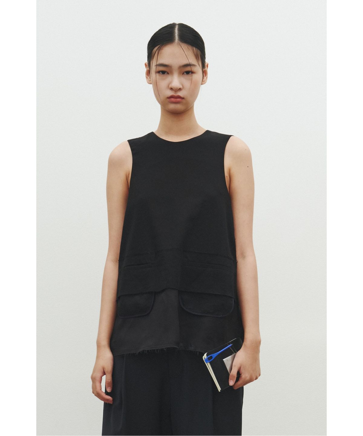 래코드(RECODE) Back Volumne Sleeveless Top_RQTAM25521BKX