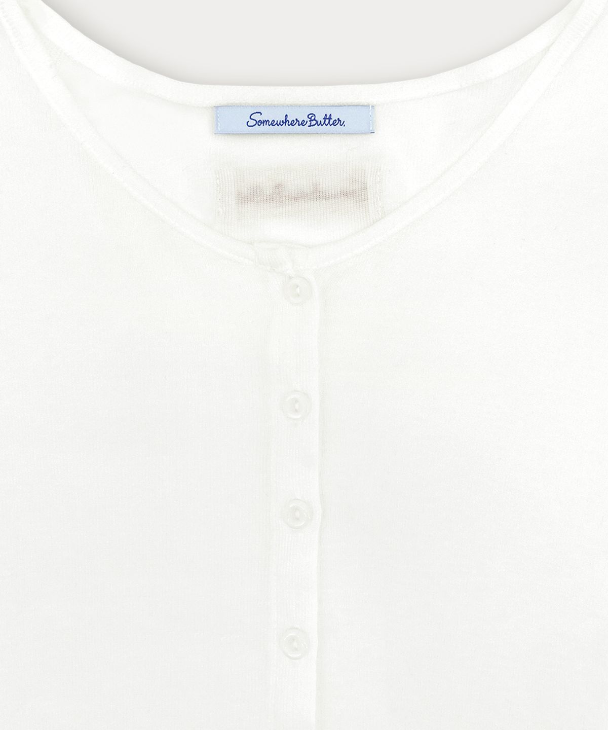 썸웨어버터(SOMEWHEREBUTTER) Lovey Button Cardigan - Ivory