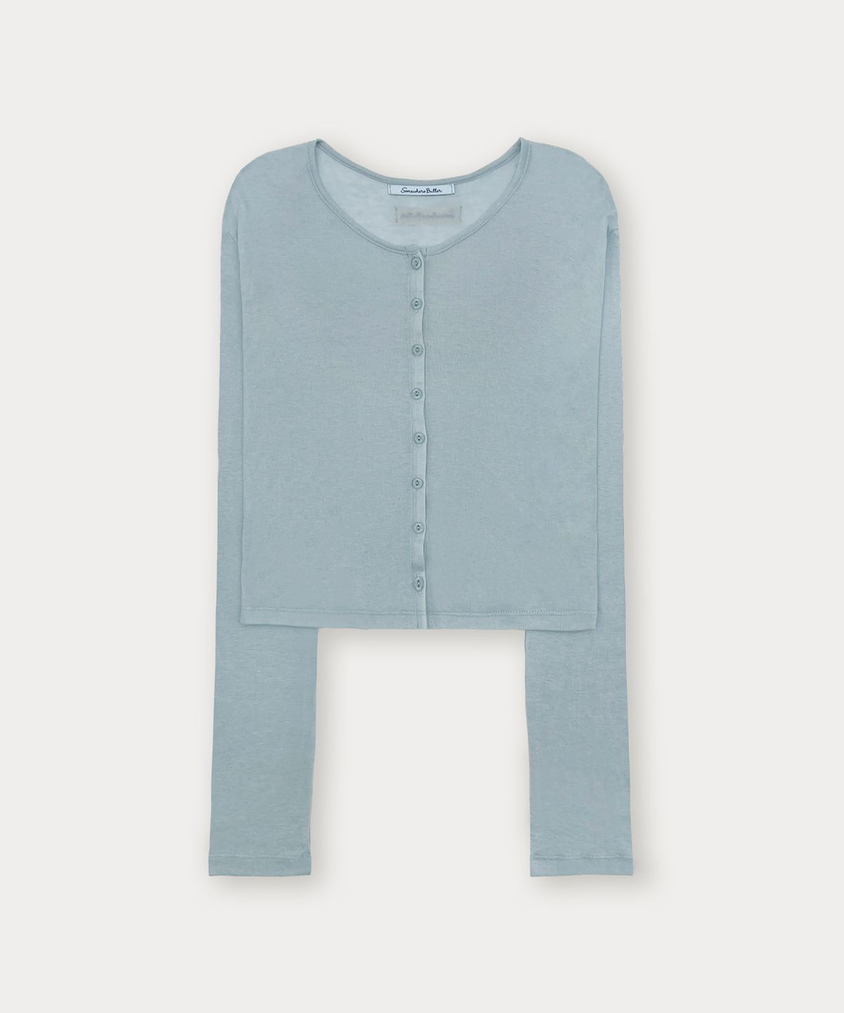 썸웨어버터(SOMEWHEREBUTTER) Lovey Button Cardigan - Light Blue