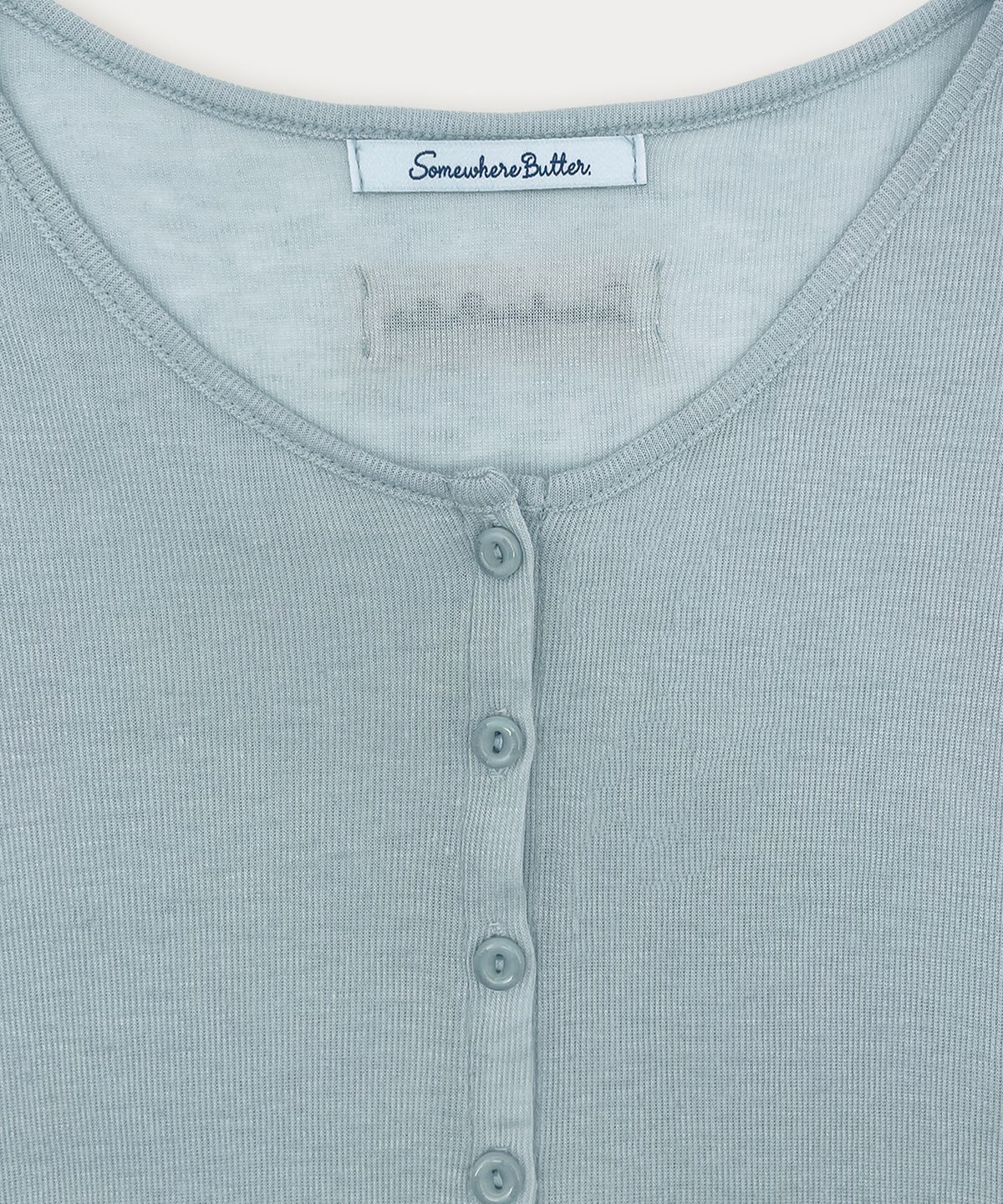 썸웨어버터(SOMEWHEREBUTTER) Lovey Button Cardigan - Light Blue