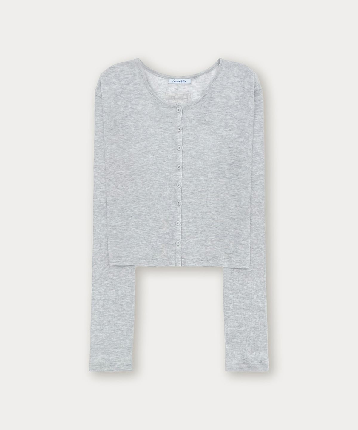 썸웨어버터(SOMEWHEREBUTTER) Lovey Button Cardigan - Grey