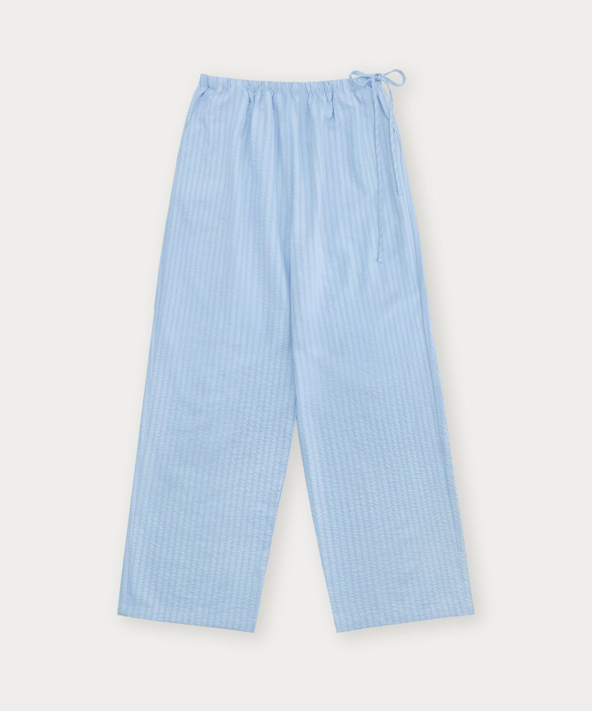 썸웨어버터(SOMEWHEREBUTTER) Ribbon Stripe Pants - Light Blue