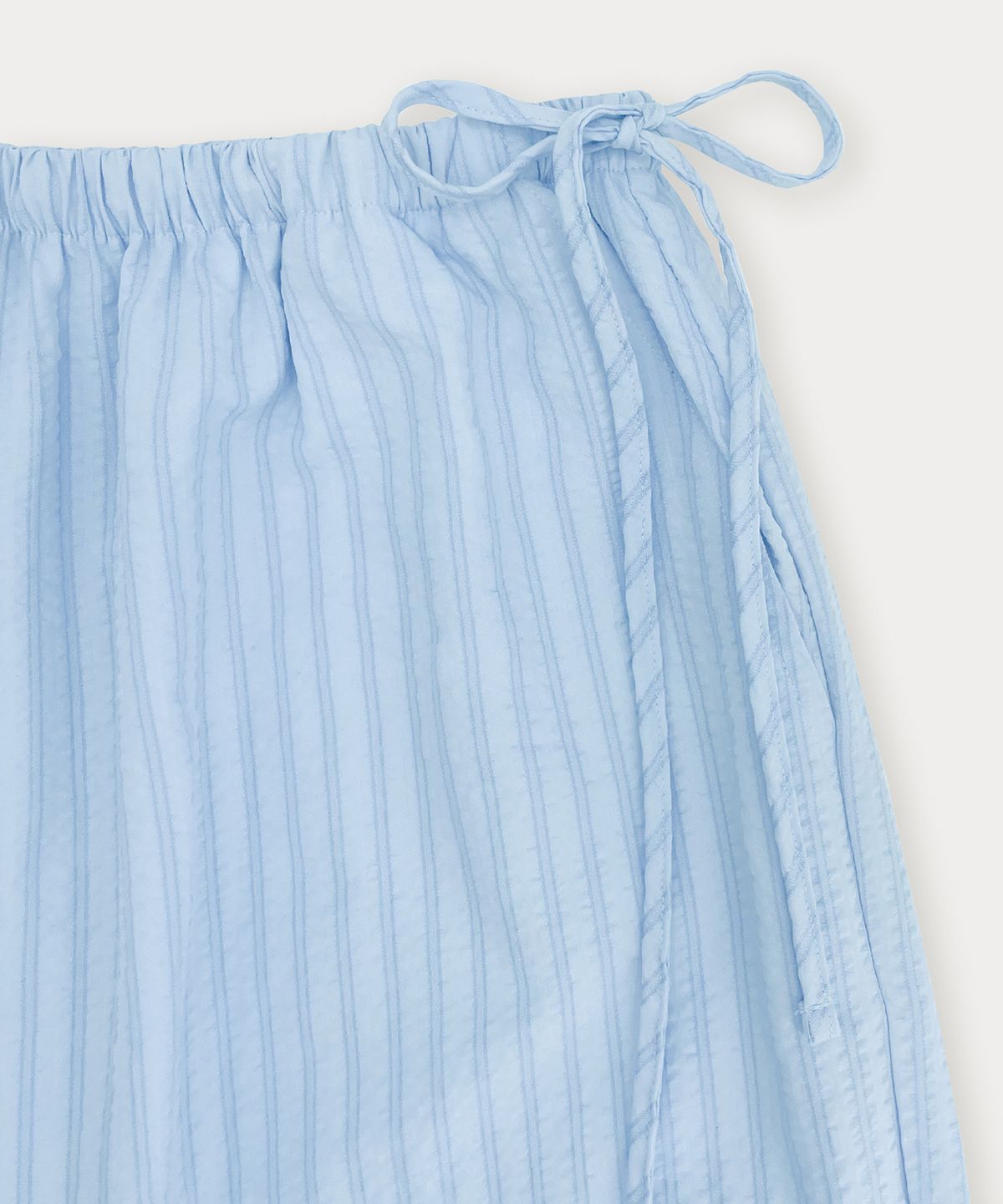 썸웨어버터(SOMEWHEREBUTTER) Ribbon Stripe Pants - Light Blue