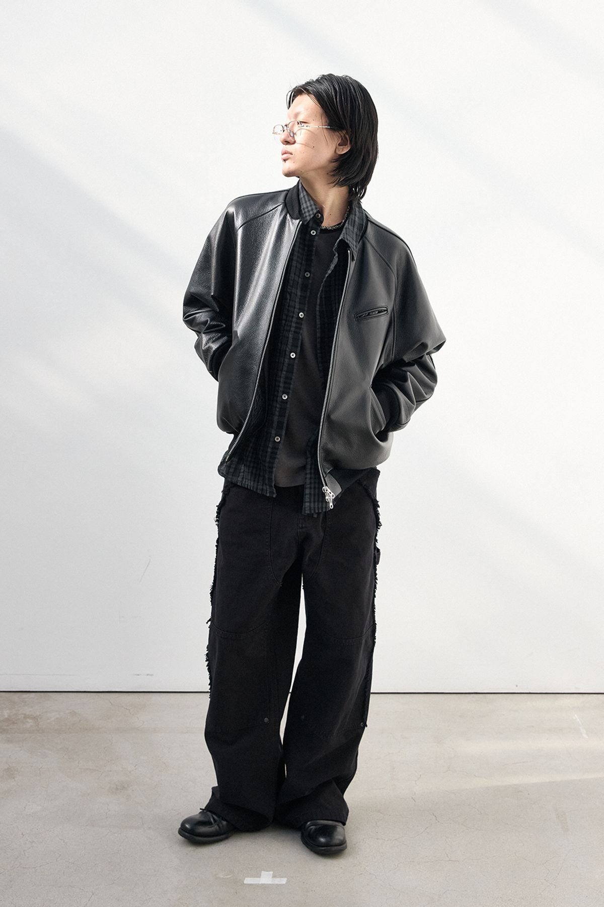 해칭룸(HATCHINGROOM) Leather Ma-1 Black