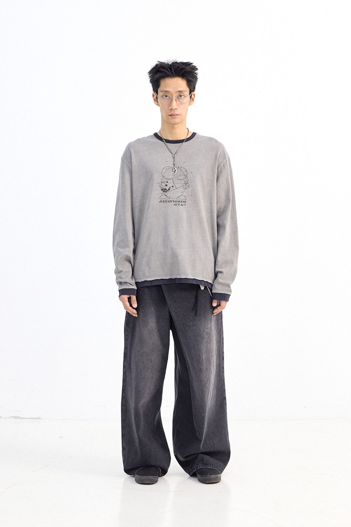 해칭룸(HATCHINGROOM) Wrap Jeans Black