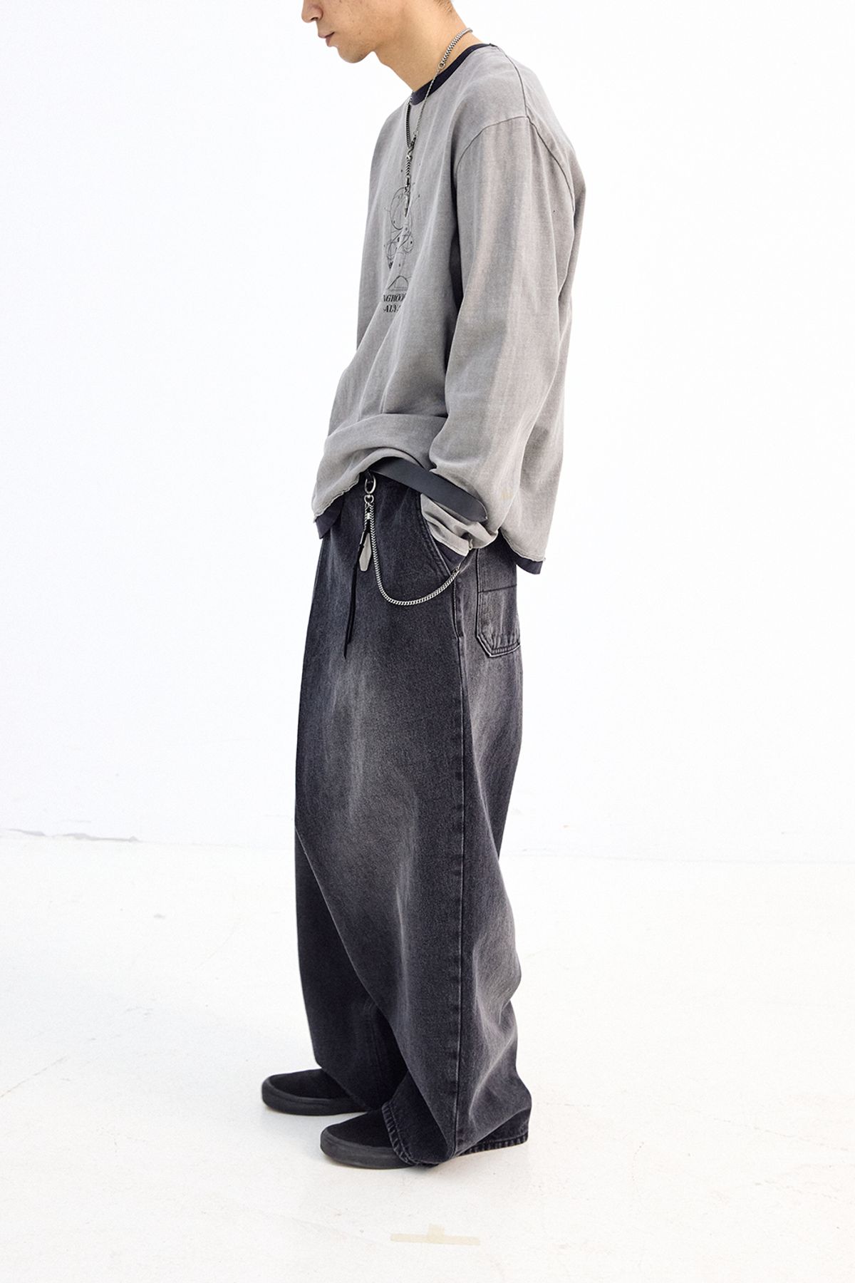해칭룸(HATCHINGROOM) Wrap Jeans Black