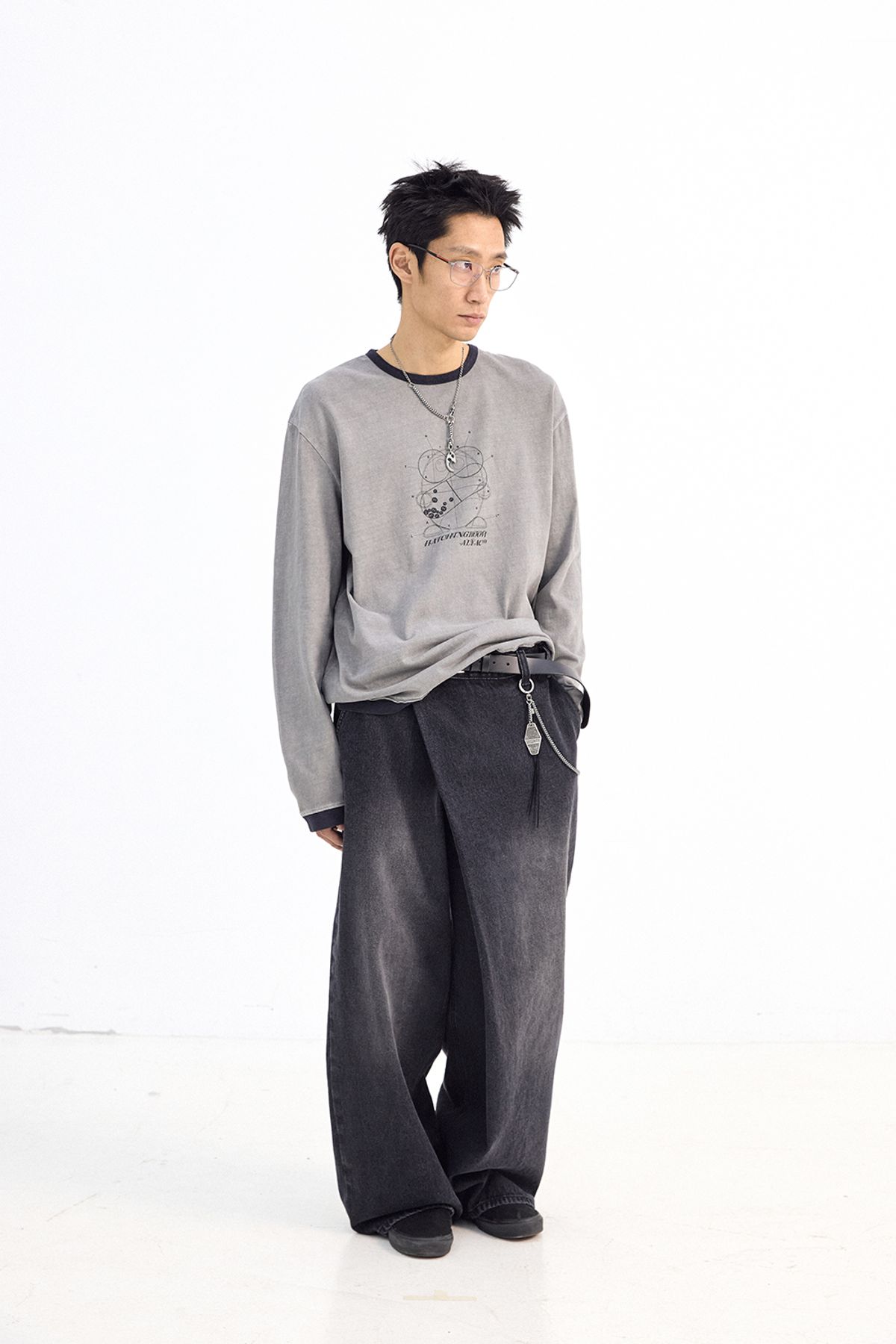 해칭룸(HATCHINGROOM) Wrap Jeans Black